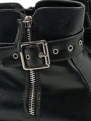 Vorschaubild 2 von Damen Stiefel Schwarz Gr. 40 Chunky Boots mit Schnalle Reißverschluss