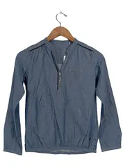 Vorschaubild 1 von Damen Hemdbluse Denim Blau Casual Einheitsgröße Knopfleiste Brusttasche