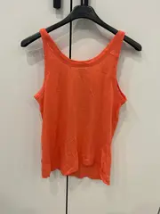 Vorschaubild 2 von Damen Sport Top Ärmellos Orange Gr. 40/L Logo-Print