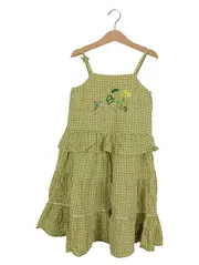 Vorschaubild 1 von Kinder Sommerkleid Gr. 128 Grün Baumwolle Casual Rüschen