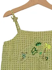 Vorschaubild 2 von Kinder Sommerkleid Gr. 128 Grün Baumwolle Casual Rüschen