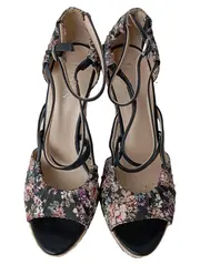 Vorschaubild 2 von Damen Sandaletten 36.5 Mehrfarbig Floral Elegant Plateau High Heels