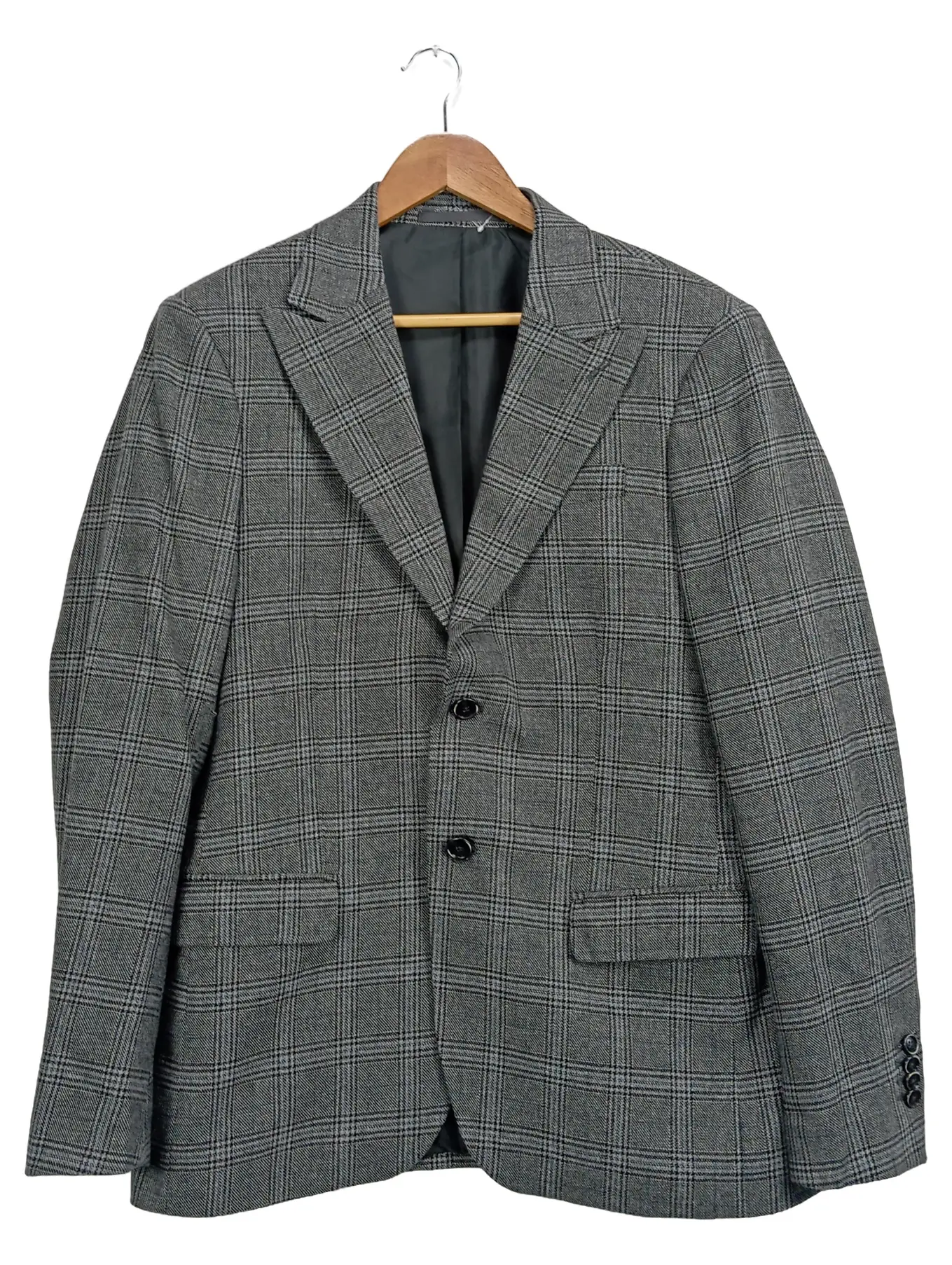 MEY & EDLICH Herren Blazer Gr. 48 Grau Kariert Klassisch Sakko