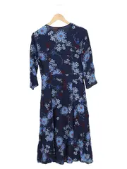 Vorschaubild 2 von MARC O POLO Damen Freizeitkleid Wickelkleid Gr. 36/S Blau Floral Viskose
