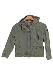 Vorschaubild 1 von Mädchen Leichte Jacke Gr. 140 Oliv Kapuze Baumwolle