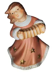 Vorschaubild 1 von Figur Engel Akkordeon Weihnachtsdekoration Porzellan Mehrfarbig 8cm