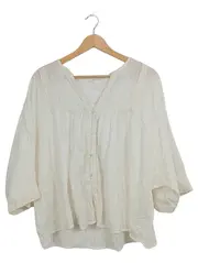 Vorschaubild 2 von Damen Bluse Gr. S Weiß Bohemian Spitze Stickerei Tunika