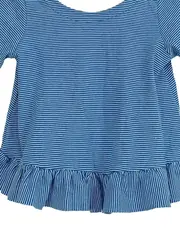 Vorschaubild 2 von Bluse Mädchen 104 Blau Gestreift Maritim Rüschen