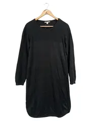 Vorschaubild 1 von Damen Strickkleid Schwarz Gr. 40/L Langarm Basic Rippstrick