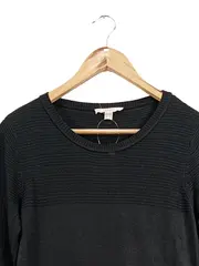 Vorschaubild 2 von Damen Strickkleid Schwarz Gr. 40/L Langarm Basic Rippstrick