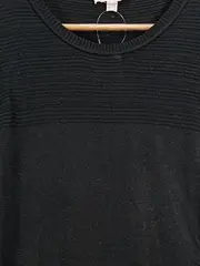 Vorschaubild 3 von Damen Strickkleid Schwarz Gr. 40/L Langarm Basic Rippstrick