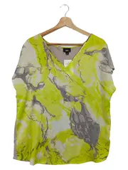 Vorschaubild 1 von MASSIMO Damen T-Shirt Gr. L/42 Gelb Abstrakt Casual Streetwear