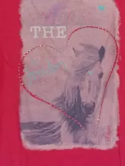 Vorschaubild 3 von Mädchen T-Shirt Pferdeprint Pink Gr. 104/110 Casual Baumwolle