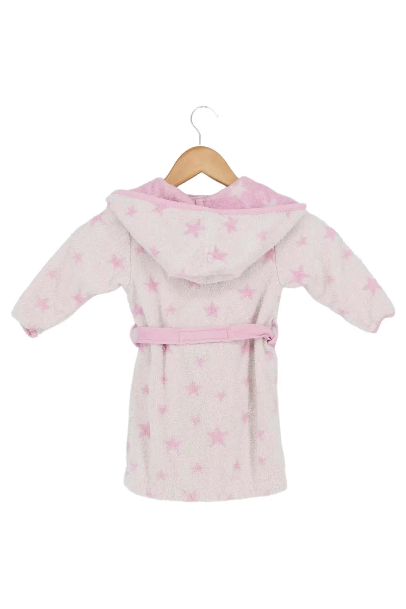 BELLYBUTTON Kinder Bademantel Rosa Sterne Kapuze Baumwolle Gr. 116