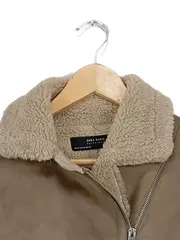 Vorschaubild 2 von Damen Lederjacke Lammfelloptik Braun Gr. 34/XS Casual