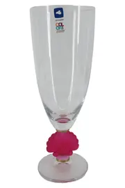 Vorschaubild 1 von Trinkglas Elegant Glas Transparent Pink Muschelschale 22cm Hoch 8cm Breit