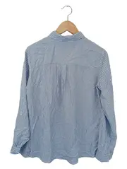 Vorschaubild 2 von Damen Bluse Gr. 38/M Blau Gestreift Casual Langarm Viskose