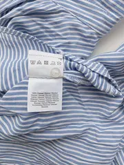 Vorschaubild 4 von Damen Bluse Gr. 38/M Blau Gestreift Casual Langarm Viskose