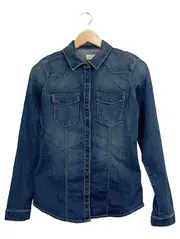 Vorschaubild 1 von Damen Jeanshemd Hemdbluse Gr. 34/XS Blau Casual Langarm