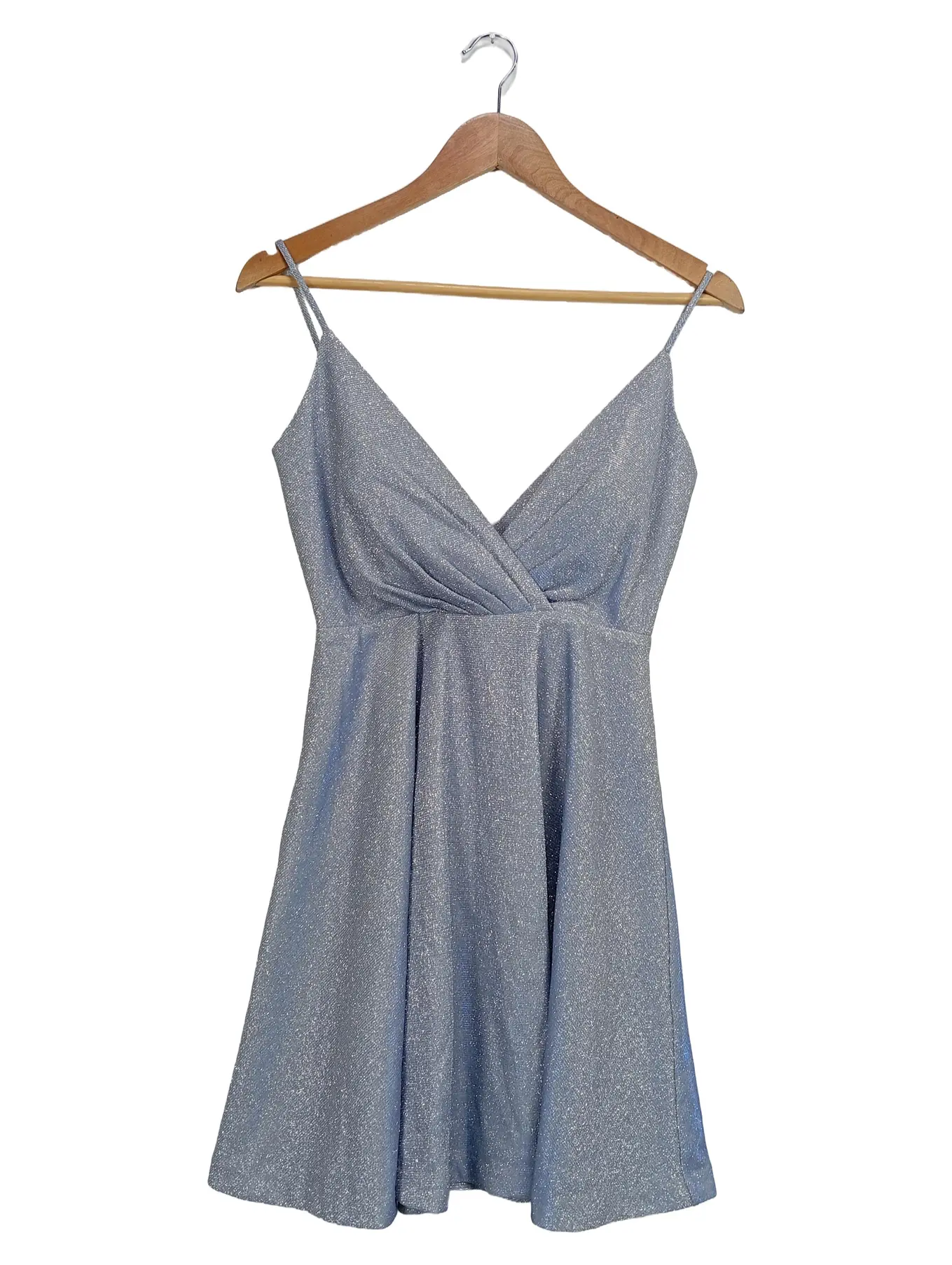 JAKE'S Damen festliches Kleid Gr. 32 Silber Elegant Glitzer Party Minikleid