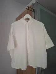 Vorschaubild 4 von Damen Bluse Hemd Oversize Weiß Gr. 38 Casual Knopfleiste