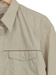 Vorschaubild 2 von Herren Freizeithemd Langarm Uni Beige Gr. L Casual