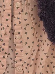 Vorschaubild 5 von Baby Mädchen Twin Set Langarm Hemd Punkte Fellbesatz Rosa 80