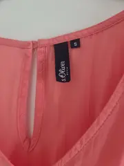 Vorschaubild 5 von Damen Top Gr. 36/S Orange Viskose Kurzarm Rüschen Casual