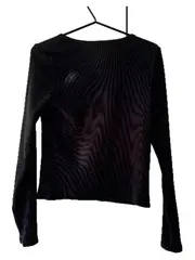 Vorschaubild 3 von Damen Strickjacke Schwarz Gr. M Langarm Knopfleiste Basic