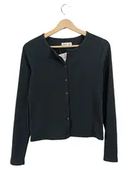 Vorschaubild 1 von Damen Strickjacke Schwarz Gr. M Langarm Knopfleiste Basic