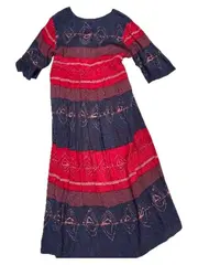 Vorschaubild 2 von Damen Freizeitkleid Gr. 40/XS Mehrfarbig Bohemian Maxikleid