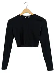 Vorschaubild 1 von Damen Langarmshirt Basic Schwarz Gr. 38/M