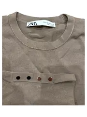Vorschaubild 3 von Damen Pullover Gr. S Beige Feinstrick Zierknöpfe Viskose