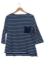 Vorschaubild 1 von Limited Damen Langarmshirt Gr. 40/42 Blau Weiß Gestreift Maritim