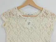 Vorschaubild 2 von Damen Top Shirt Spitze Kurzarm Beige Gr. 38