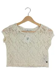 Vorschaubild 1 von Damen Top Shirt Spitze Kurzarm Beige Gr. 38