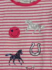 Vorschaubild 2 von Langarmshirt Mädchen Gr. 116/122 Rosa Casual Pferde Sterne