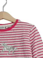 Vorschaubild 3 von Langarmshirt Mädchen Gr. 116/122 Rosa Casual Pferde Sterne