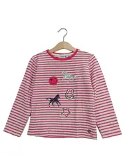 Vorschaubild 1 von Langarmshirt Mädchen Gr. 116/122 Rosa Casual Pferde Sterne
