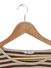 Vorschaubild 5 von Damen Langarmshirt Gr. L Gestreift Braun Beige Baumwolle Modal