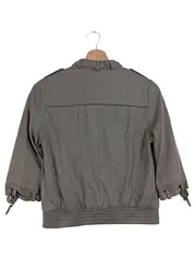 Vorschaubild 2 von Damen Sweatjacke Gr. 36/S Grau Strukturmuster 3/4-Arm Casual