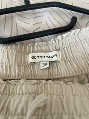 Vorschaubild 3 von Damen Shorts Gr. 38 Leinen Beige Casual Tunnelzug