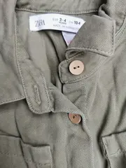 Vorschaubild 2 von Mädchen Hemdkleid Gr. 104 Oliv Lyocell Gürtel Casual