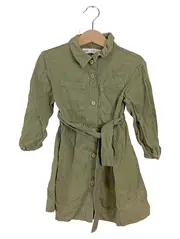 Vorschaubild 1 von Mädchen Hemdkleid Gr. 104 Oliv Lyocell Gürtel Casual