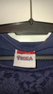 Vorschaubild 3 von Kinder Langarmshirt mit Spitze Blau Gr. 146/152 Feminin Baumwolle