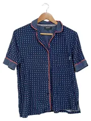 Vorschaubild 1 von Damen Schlafanzug Oberteil Gr. 36/S Blau Casual Baumwolle Viskose