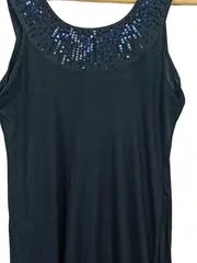 Vorschaubild 3 von Damen Kleid Pailletten Schwarz Festlich Gr. XS 34 Viskose