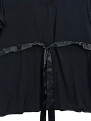 Vorschaubild 2 von Damen Bluse Schwarz Gr. 48 mit Gürtel Viskose Feminin