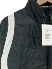 Vorschaubild 2 von Damen Steppjacke Gr. 42 XL Schwarz Sportlich Polyester Streifen