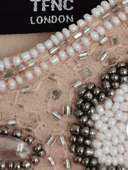 Vorschaubild 5 von Damen Festliches Kleid S Beige Elegant Pailletten Ärmellos